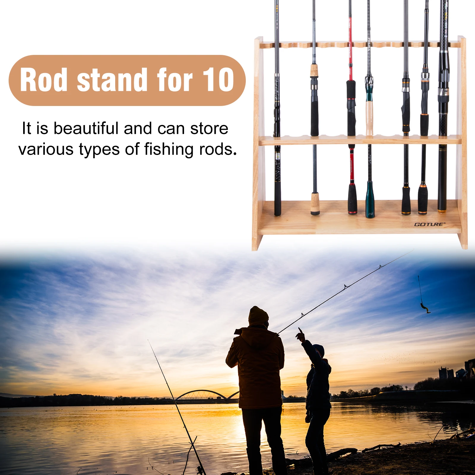 حاملات صنارات الصيد الخشبية من - مراجعة Fishing Rod Rack وسعره