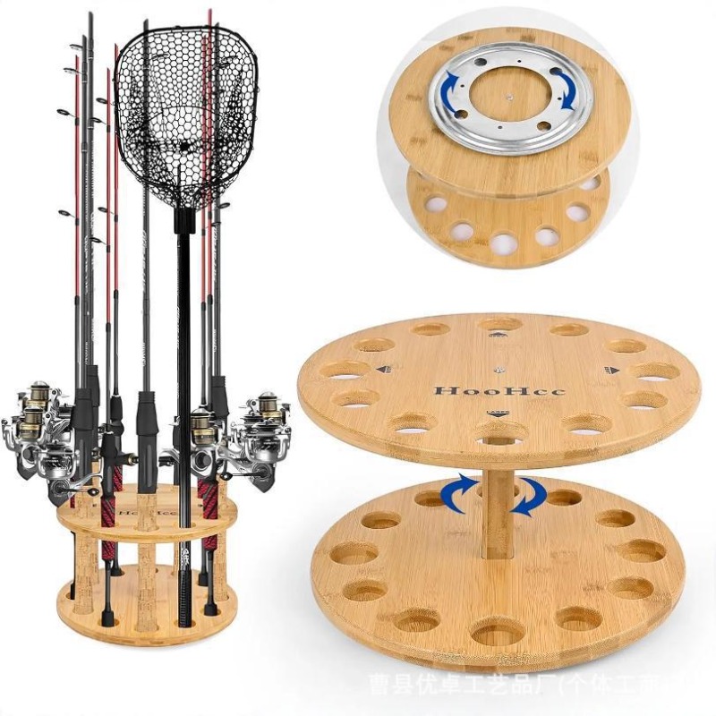 حامل عرض دوار متعدد الأعمدة لت - مراجعة Fishing Rod Rack وسعره