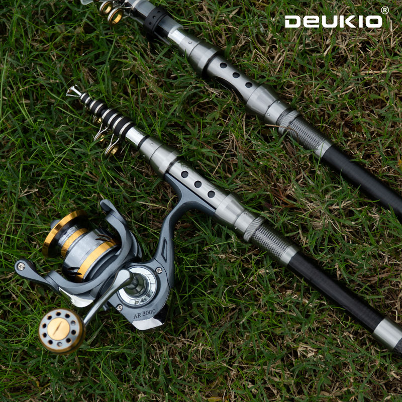 DEUKIO الصيد رود وبكرة كومبو ت - مراجعة Fishing Rod Spinning وسعره