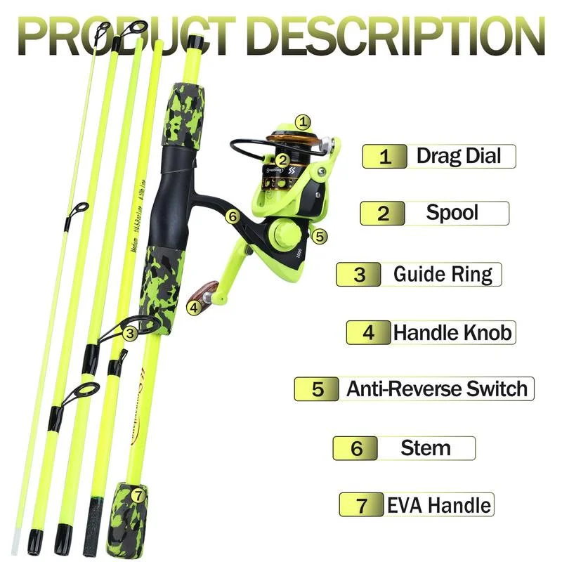 طقم صيد محمول من سوجاييلانج مك - مراجعة Fishing Rod Spinning وسعره